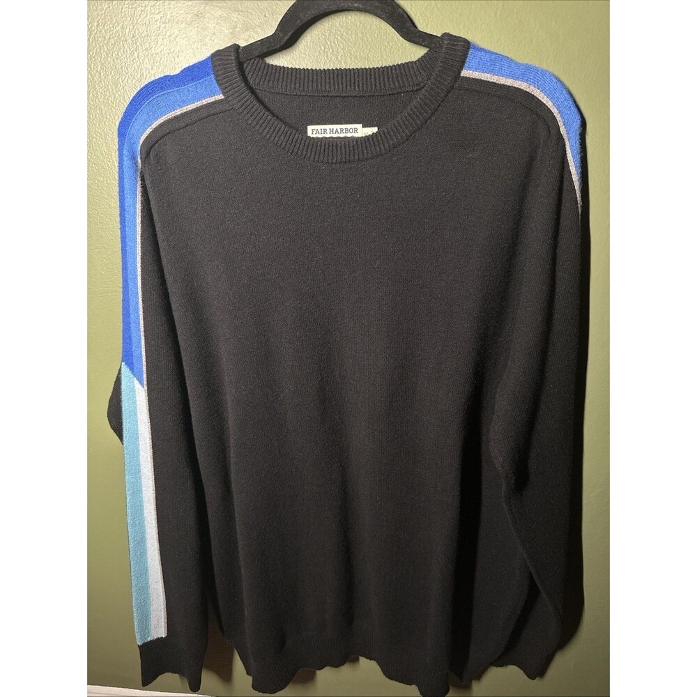 Fair Harbor Sweater Men's XL Black Pullover Crewneck